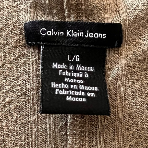 CALVIN KLEIN Ribbed Tank Top Sleeveless Ruched Side Detail Casual Everyday SZ L - Picture 6 of 6